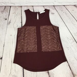 NWOT maroon sequin tank size small by Piperlime